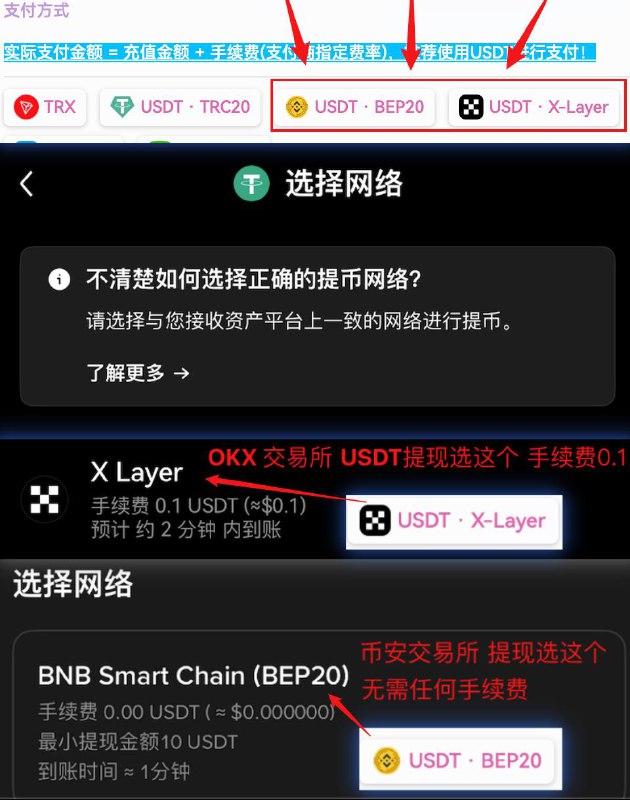 #通知 针对USDT的充值方式再增加了两种区块链，重点说一下主要针对的两个交易所