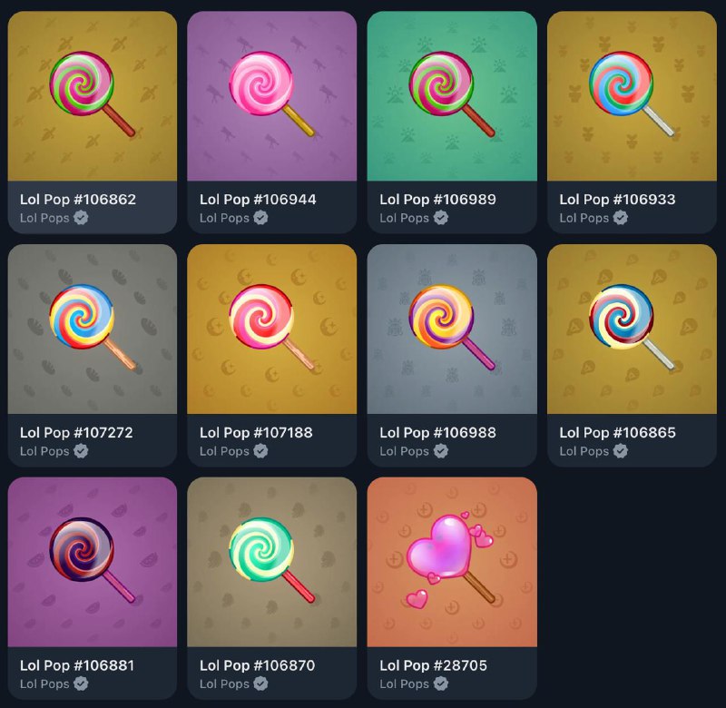 #通知 NFT 棒棒糖更新啦，这是目前的11个库存，先到先得